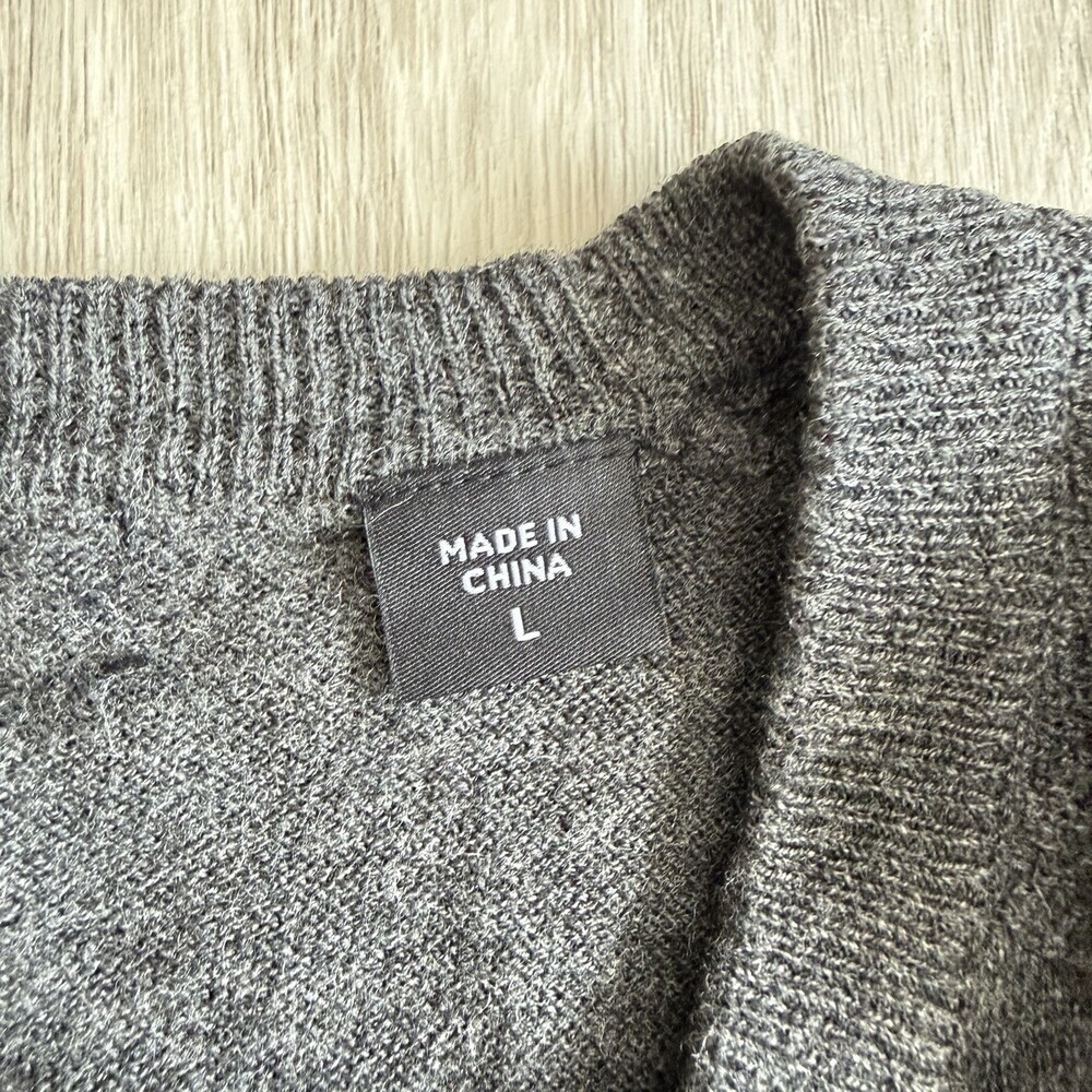 Wolsey Sweater 100% Merino Wool Men's Size L Charcoal Grey Fox Logo EUC - Picture 4 of 12
